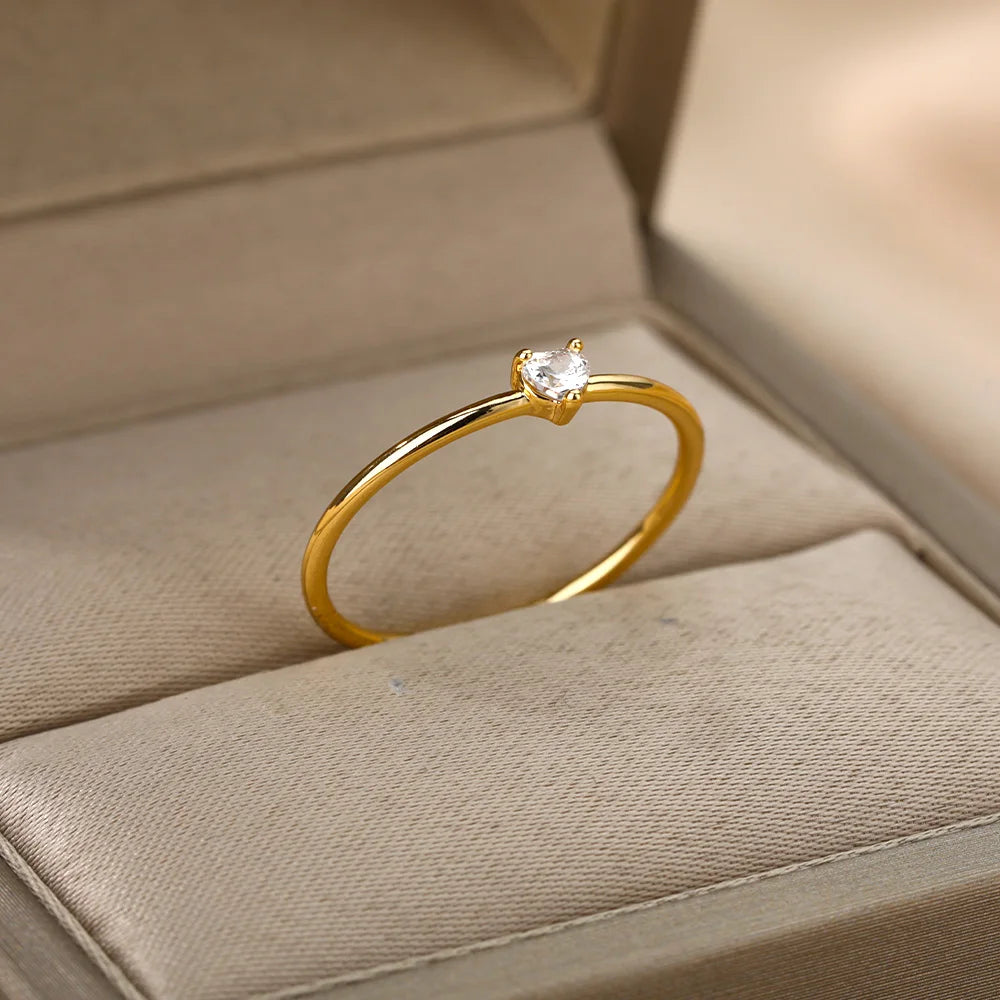 Zirkon Kleine Herz Ringe Für Frauen Minimalismus Herz Ring Edelstahl Finger Dainty Ring Valentinstag Geschenke Kostenloser Versand