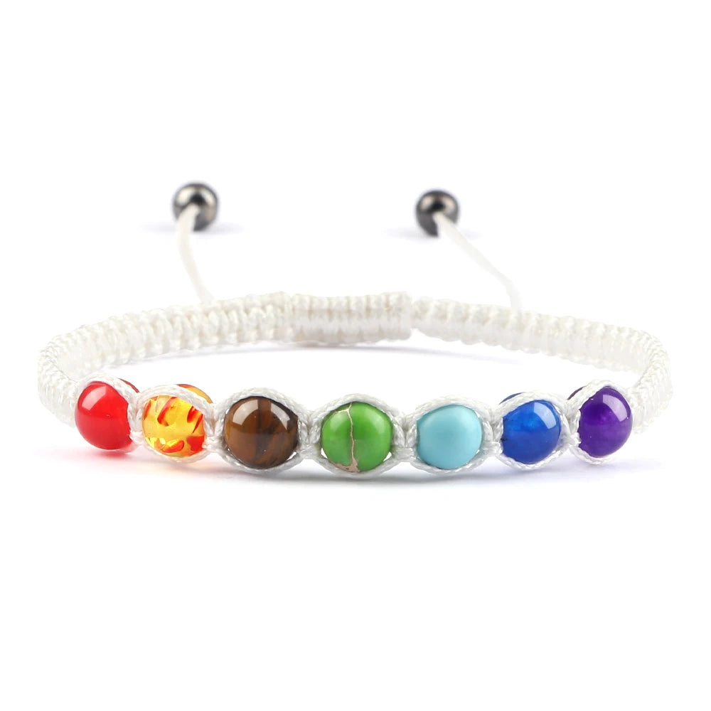 Handgewebtes 7-Chakra-Heilperlen-Armband für Männer, 6 mm, Naturstein, Gebetsarmbänder, Paare, modischer Armreif, Damen, Yoga, Schmuck, Geschenk