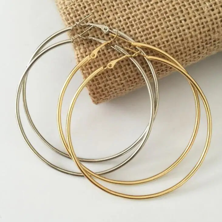 Modeschmuck Runde Große Creolen Für Frauen Männer Zubehör Ohrring Gold Silber Farbe 2,5-10 cm Ohrring Haken paar Geschenk