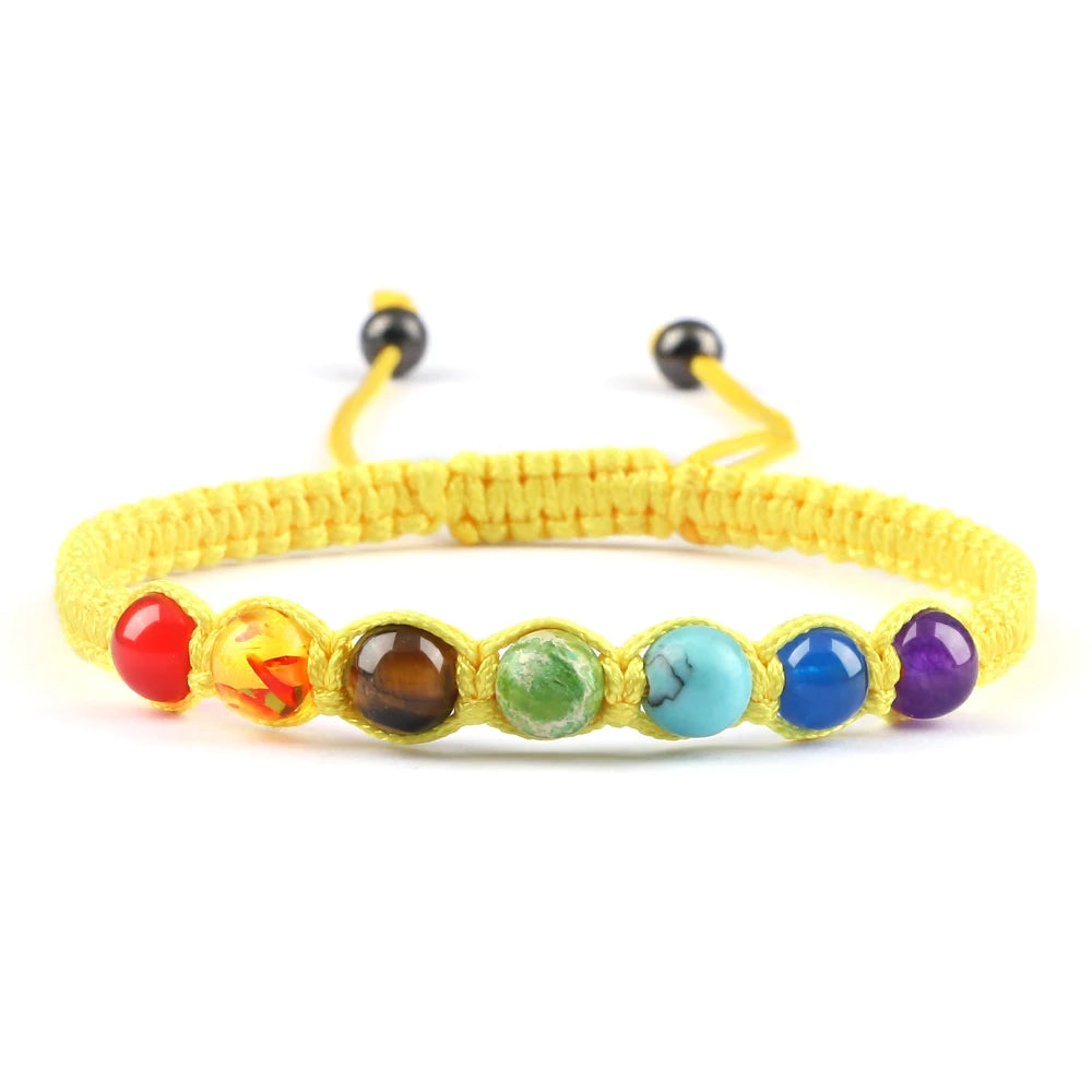 Handgewebtes 7-Chakra-Heilperlen-Armband für Männer, 6 mm, Naturstein, Gebetsarmbänder, Paare, modischer Armreif, Damen, Yoga, Schmuck, Geschenk