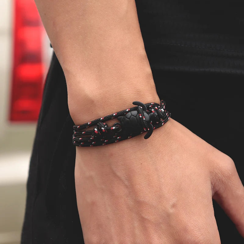 Doppel Wrap Paracord Armband Nette Sea Turtle Tiere Braclet Böhmen Männer Frauen Einstellbare Braslet Outdoor Survival Schmuck Geschenk