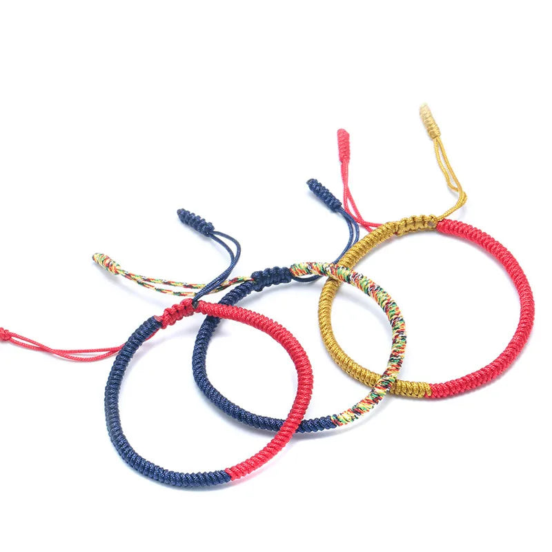 Mehrfarbiges Fadenarmband, tibetischer Buddhismus, Liebe, Glücksbringer, tibetische Armbänder und Armreifen für Damen und Herren, handgefertigtes Knotenseil