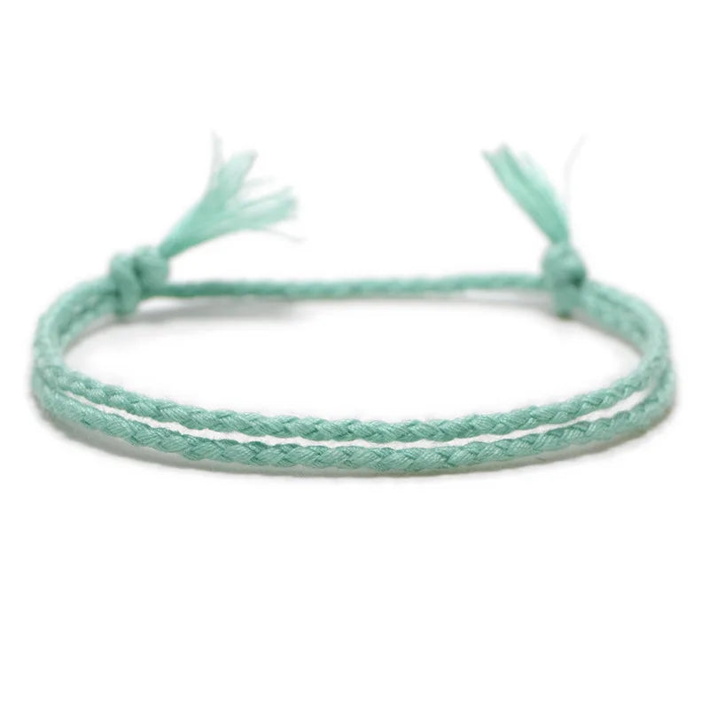 13 arten Böhmischen Einfache Feste Farbe Hand-Made Woven Armband Sonnenschein Strand Göttin Glück Seil Paar Armbänder Großhandel