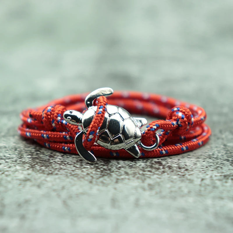 Doppel Wrap Paracord Armband Nette Sea Turtle Tiere Braclet Böhmen Männer Frauen Einstellbare Braslet Outdoor Survival Schmuck Geschenk