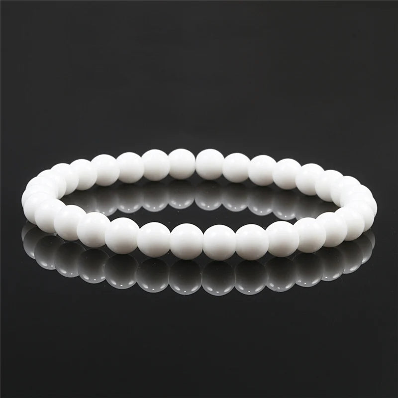 Natürliche Stein Elastische Armband 6mm Charme Männer Schwarz Lava Blau Perlen Strang Armbänder für Frauen Yoga Meditation Schmuck pulseira