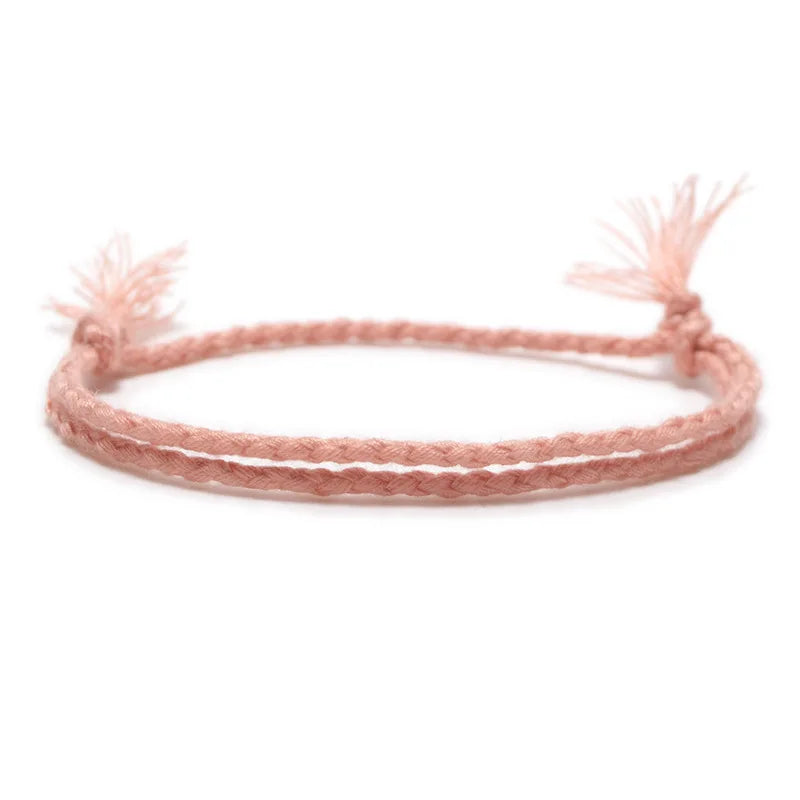 13 arten Böhmischen Einfache Feste Farbe Hand-Made Woven Armband Sonnenschein Strand Göttin Glück Seil Paar Armbänder Großhandel