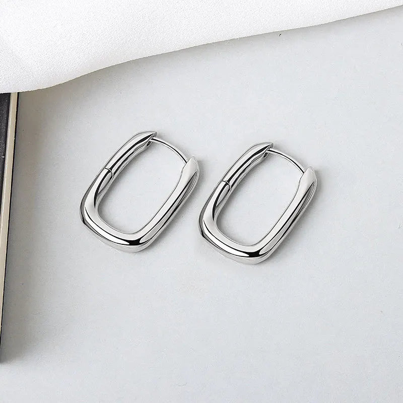 Verhindern Sie Allergien, authentische Ohrringe aus 925er-Sterlingsilber, Charm für Damen, trendiger Schmuck, Vintage, schlicht, O-förmig, Party-Accessoires, Geschenk