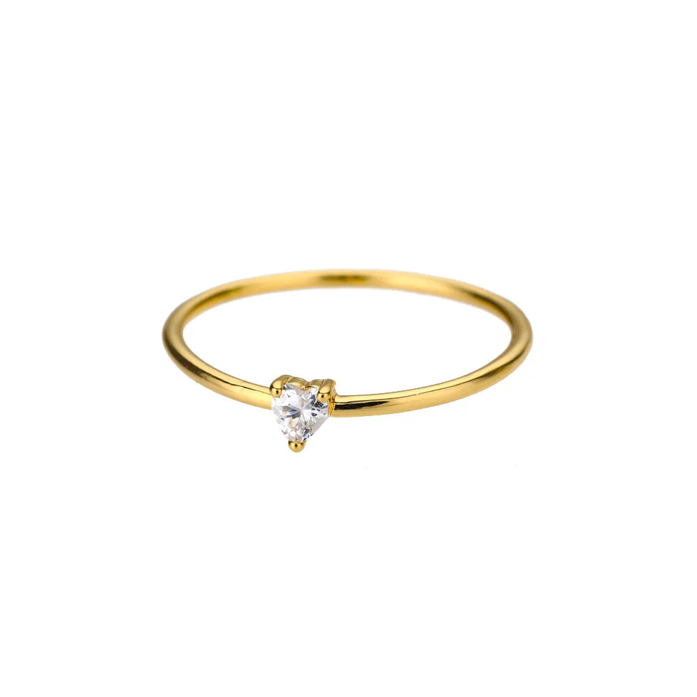 Zirkon Kleine Herz Ringe Für Frauen Minimalismus Herz Ring Edelstahl Finger Dainty Ring Valentinstag Geschenke Kostenloser Versand