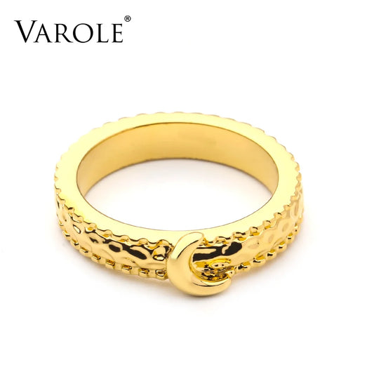 VAROLE Mond Ring Gold Farbe Dame Finger Ringe Für Frauen Minimalistischen Mode Schmuck Dropshipping Anillos Mujer