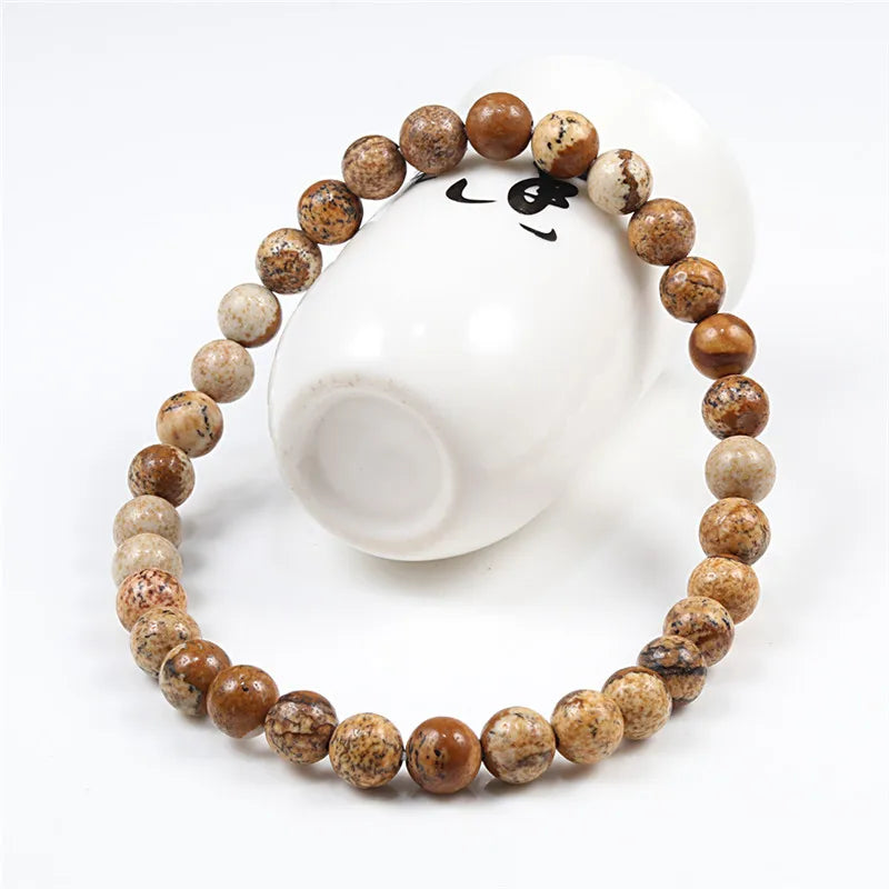 Natürliche Stein Malachit Perlen Armband Männer Klassische Runde Bild Perlen Frauen Schmuck Yoga Meditation Rosenkranz Armreifen Geschenke
