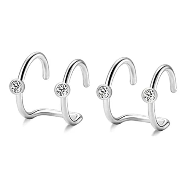 1 Stücke/15 Stücke Edelstahl Ohrstulpe Helix Knorpel Clip On Wrap Ohrringe Gefälschter Nasenring Nicht-Piercing Einstellbar Männer Frauen