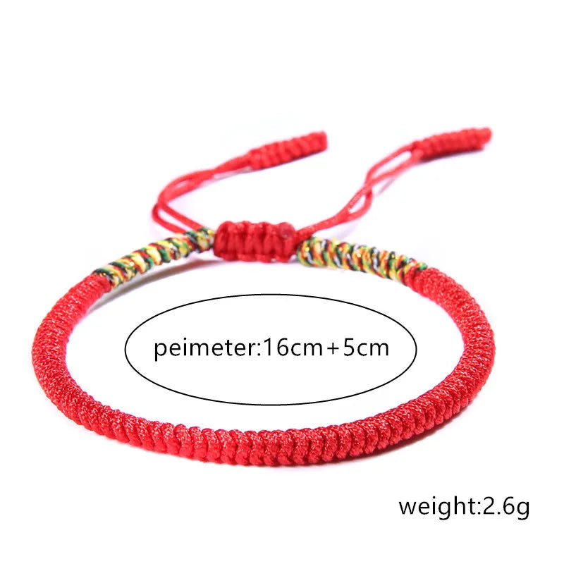 Mehrfarbiges Fadenarmband, tibetischer Buddhismus, Liebe, Glücksbringer, tibetische Armbänder und Armreifen für Damen und Herren, handgefertigtes Knotenseil