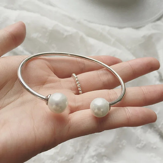 S925 Silber Perle Offenes Armband Für Frauen Perle Armband Valentinstag Geschenk Hochwertige Beliebte Armband
