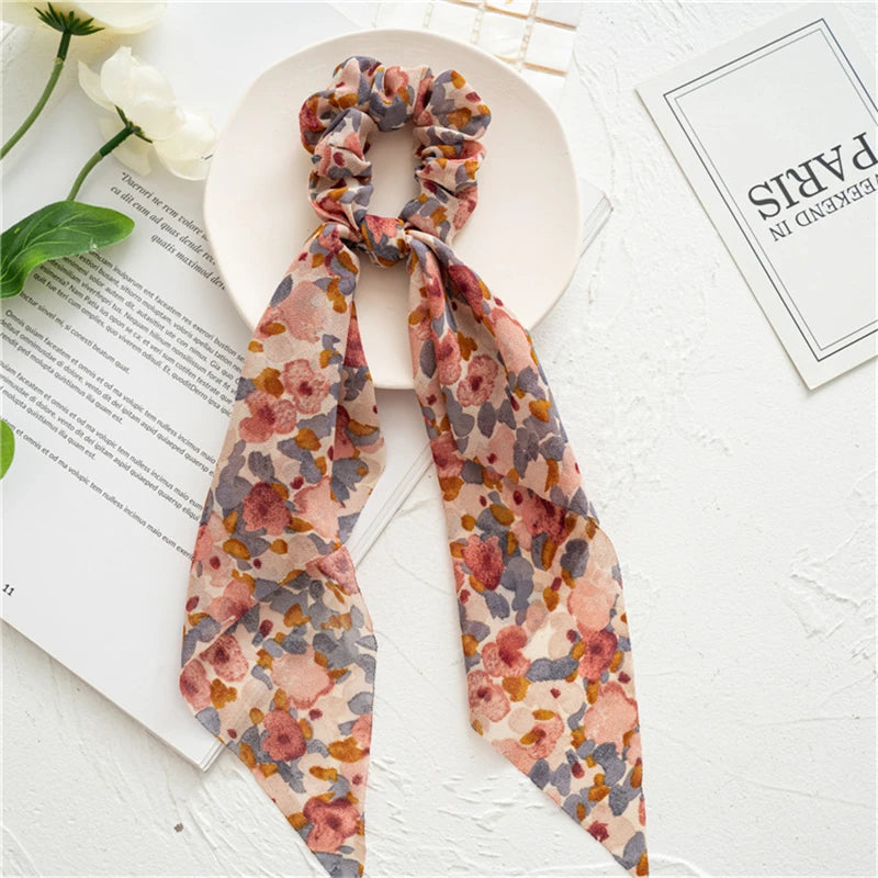 Neue Mode Druck Bogen Scrunchies Haar Band Für Frauen Elastische Haarband Mädchen Schachtelhalm Haar Krawatten Haar Zubehör