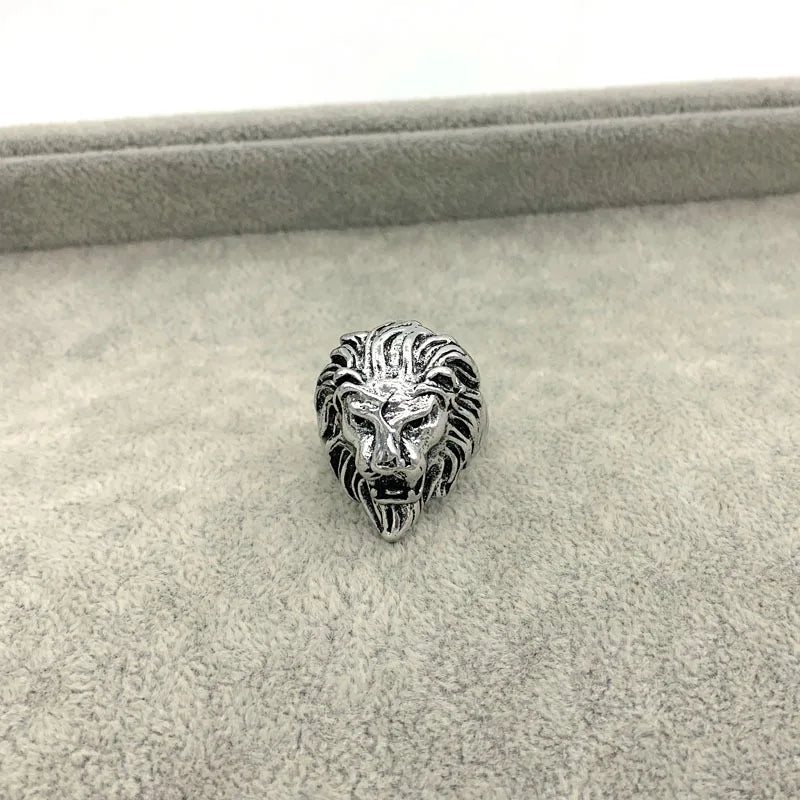 ZRM Vintage Ring Hip Hop Lion Kopf Ringe Für Männer Punk Tier Ringe Für Jungen Unisex Finger Ring Schmuck Geschenk