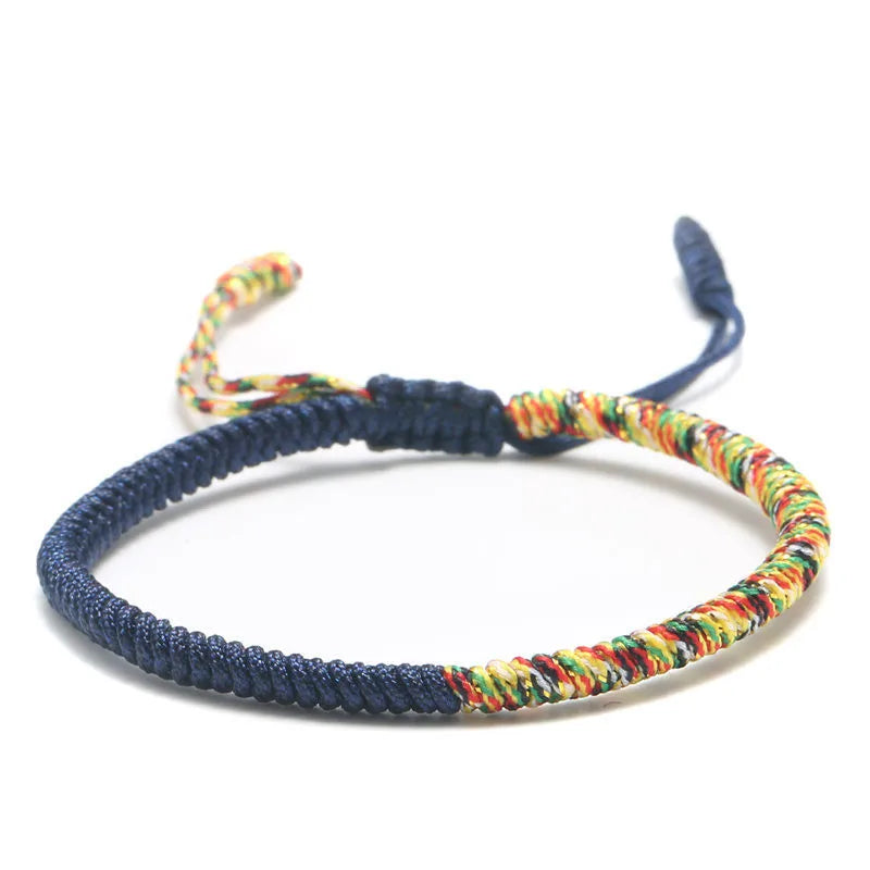Mehrfarbiges Fadenarmband, tibetischer Buddhismus, Liebe, Glücksbringer, tibetische Armbänder und Armreifen für Damen und Herren, handgefertigtes Knotenseil