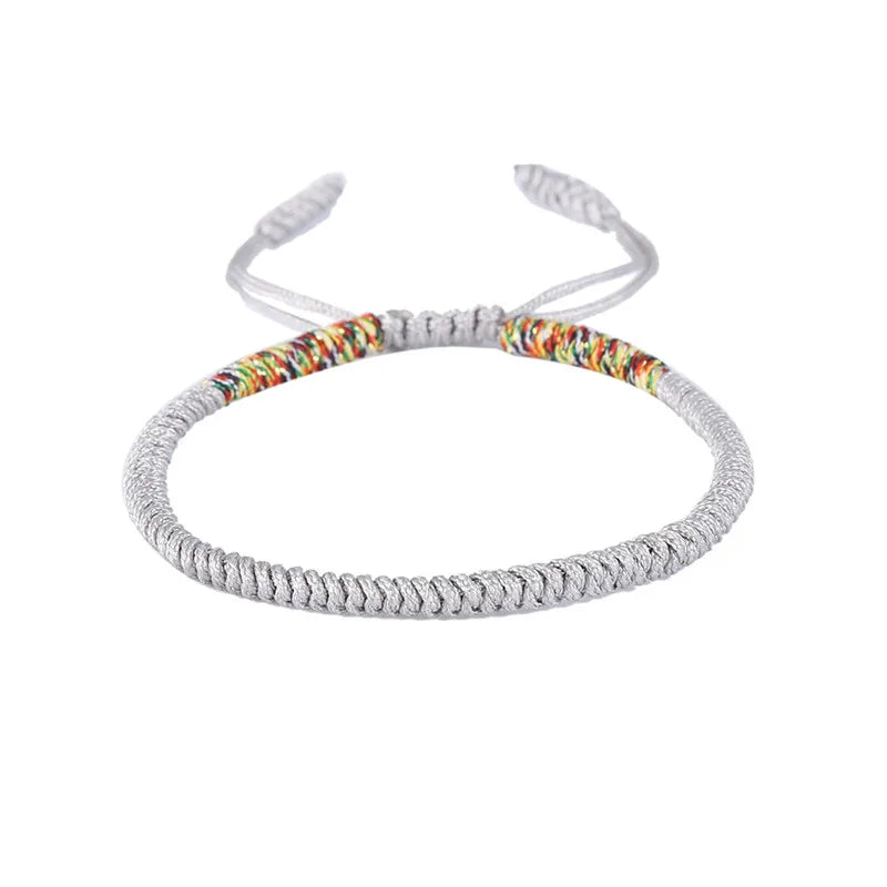Mehrfarbiges Fadenarmband, tibetischer Buddhismus, Liebe, Glücksbringer, tibetische Armbänder und Armreifen für Damen und Herren, handgefertigtes Knotenseil