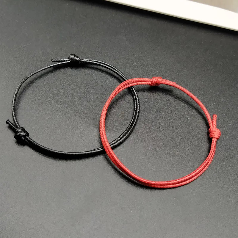 2020 mode Seil Glück Armband Für Männer Frauen Einfache Rot Schwarz Farbe Einstellbare Hand Schmuck Geschenk Für Freund Großhandel Schmuck