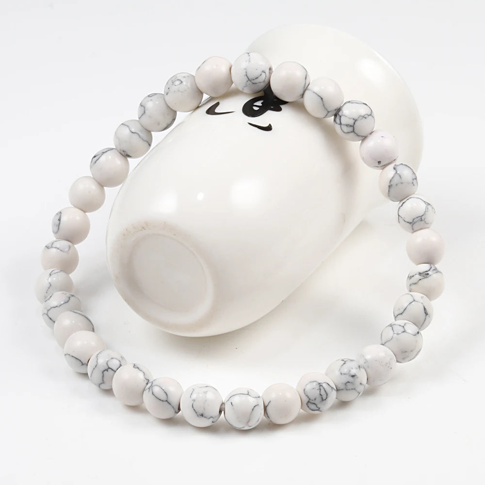 6mm 8mm 10mm Perlen Armband Naturstein Paar Charm Strang Armband Meditation Armreifen Für Frauen Männer beste Freundin Schmuck