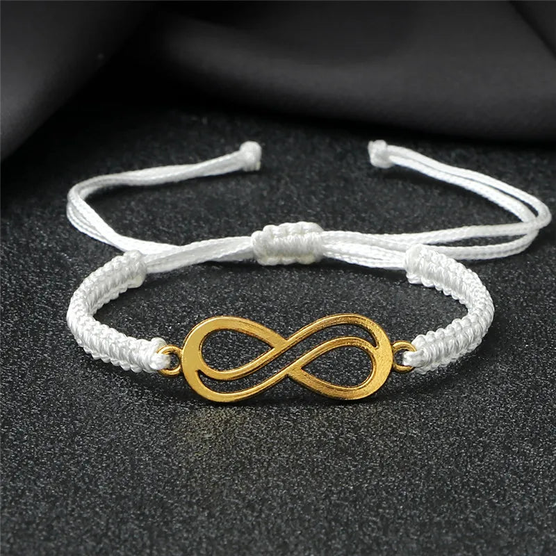 Klassische Unendlichkeit Armband Freundschaft Geflochtene Einstellbar Für Paare Männer Frauen Handgemachte String Charme Armbänder & Armreifen Schmuck