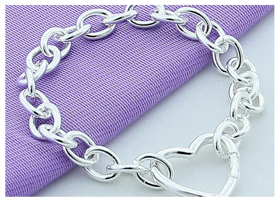 Damen-Armbänder, 925er-Sterlingsilber, Herz-Schnalle-Armband für Damen, romantische Armbänder, Silber 925-Schmuck