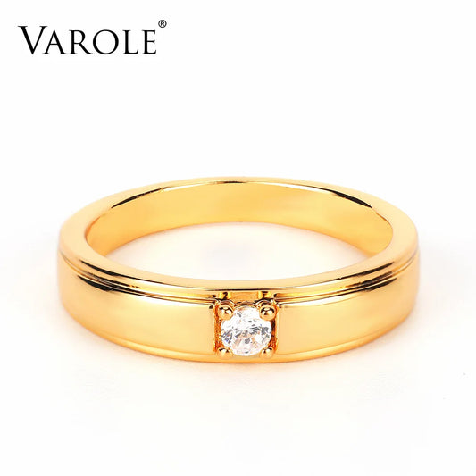VAROLE Punk Ringe Für Frauen mit Großen CZ Gold Farbe Minimalistischen Ring Mode Schmuck Anillos Mujer Geschenke