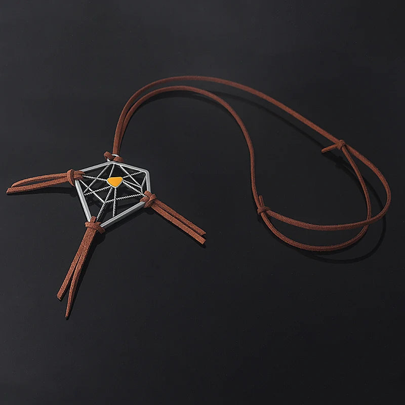 Spiel Death Stranding Dreamcatcher Halskette Sam's Dream Catcher Anhänger Leder Kette Halskette Für Frauen Männer Amulett Schmuck Geschenk