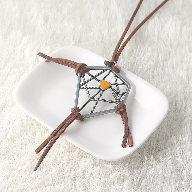 Spiel Death Stranding Dreamcatcher Halskette Sam's Dream Catcher Anhänger Leder Kette Halskette Für Frauen Männer Amulett Schmuck Geschenk