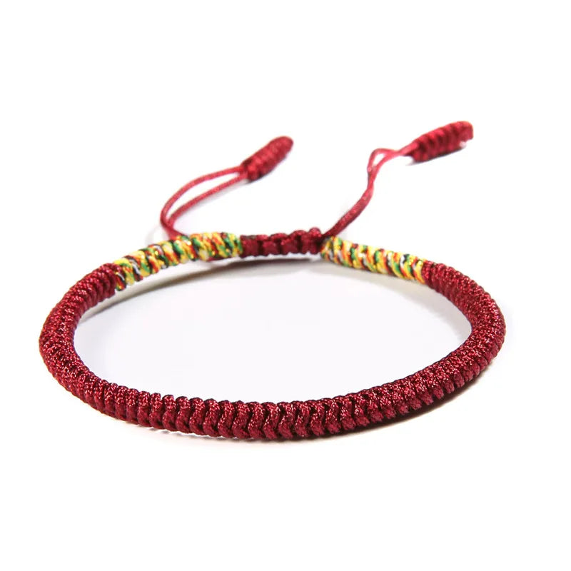 Mehrfarbiges Fadenarmband, tibetischer Buddhismus, Liebe, Glücksbringer, tibetische Armbänder und Armreifen für Damen und Herren, handgefertigtes Knotenseil