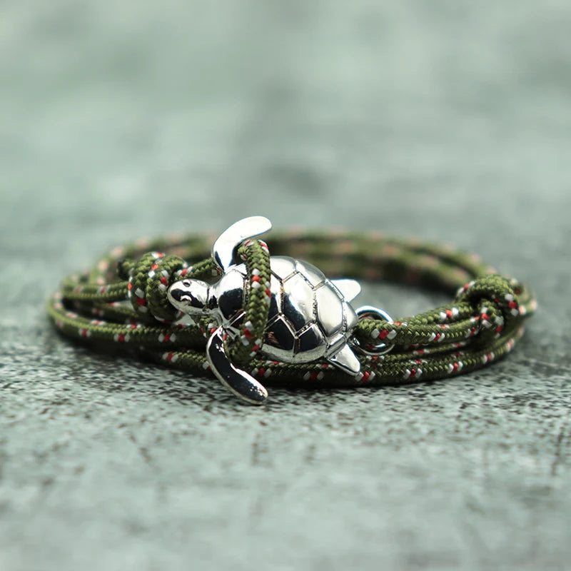 Doppel Wrap Paracord Armband Nette Sea Turtle Tiere Braclet Böhmen Männer Frauen Einstellbare Braslet Outdoor Survival Schmuck Geschenk