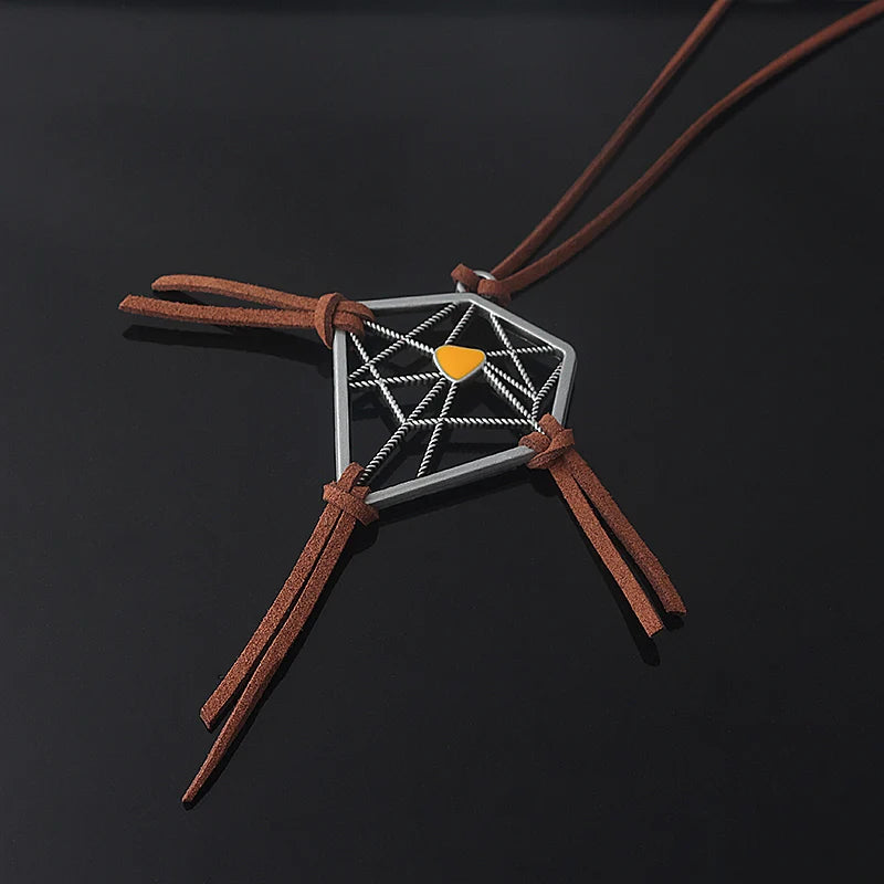 Spiel Death Stranding Dreamcatcher Halskette Sam's Dream Catcher Anhänger Leder Kette Halskette Für Frauen Männer Amulett Schmuck Geschenk