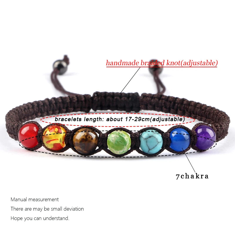 Handgewebtes 7-Chakra-Heilperlen-Armband für Männer, 6 mm, Naturstein, Gebetsarmbänder, Paare, modischer Armreif, Damen, Yoga, Schmuck, Geschenk