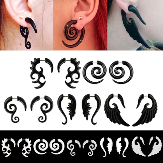 1 Paar Acryl Fake Plug Tunnel Faux Ohr Taper Messgeräte Twist Wing Ohrstecker Cheater Keil Expander Piercing Körperschmuck