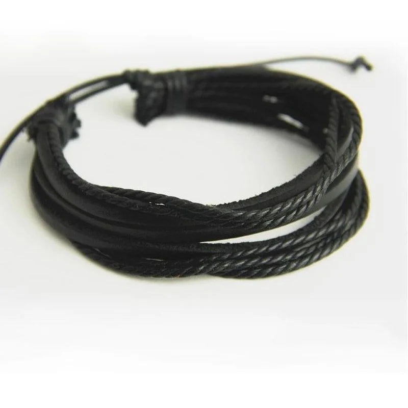 Freizeitmode Herren Handgewebtes Lederarmband Mehrschichtiges Paararmband