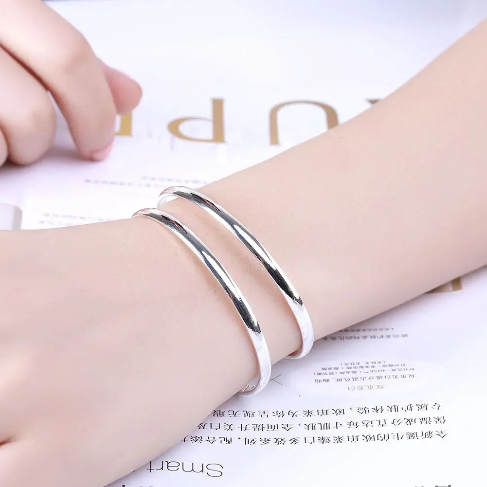 Hochwertiger Armreif aus 925er-Sterlingsilber mit doppelter Linie für Männer und Frauen, verstellbares Armband, Mode, Party, Hochzeit, Streetwear-Schmuck