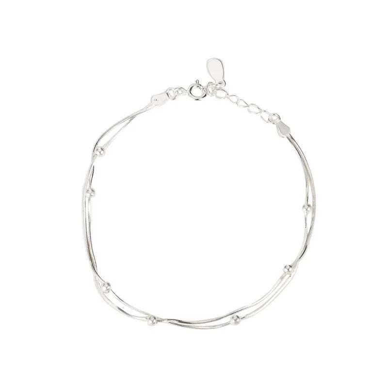 Neue Modeschmuck 925 Sterling Silber Armbänder Runde Einfache Persönlichkeit Süße Armbänder