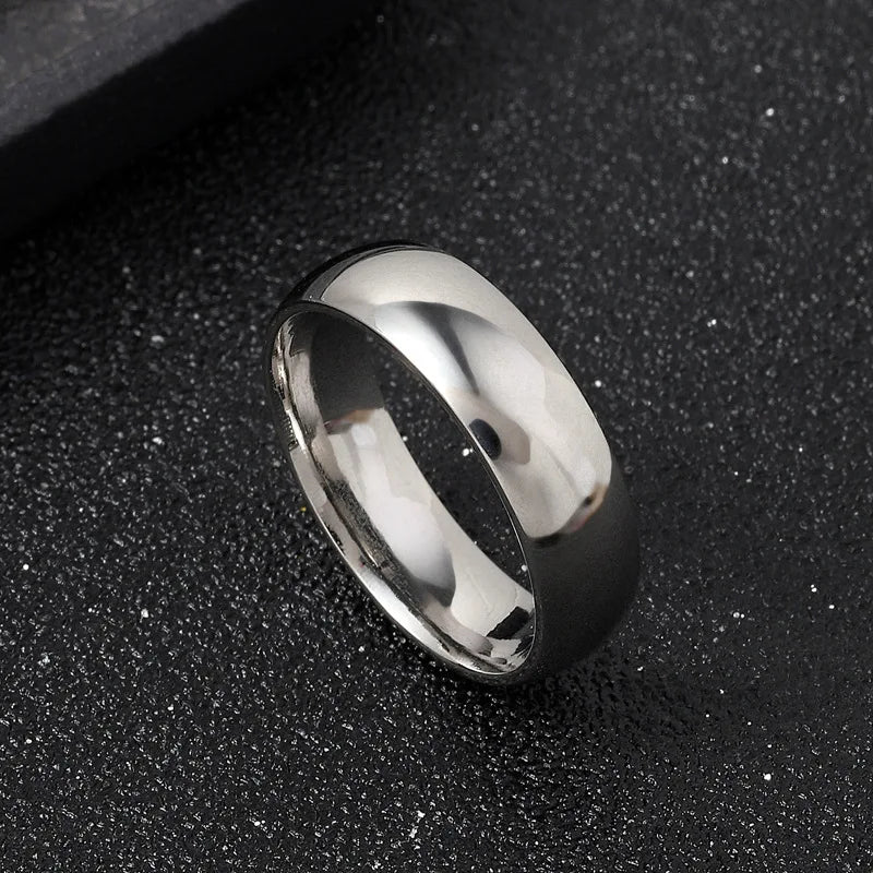 Charm-Schmuckring für Männer und Frauen, Edelstahl, schwarze Ringe, Hochzeit, Verlobung, Band, hochwertiger, mattierter Herrenschmuck