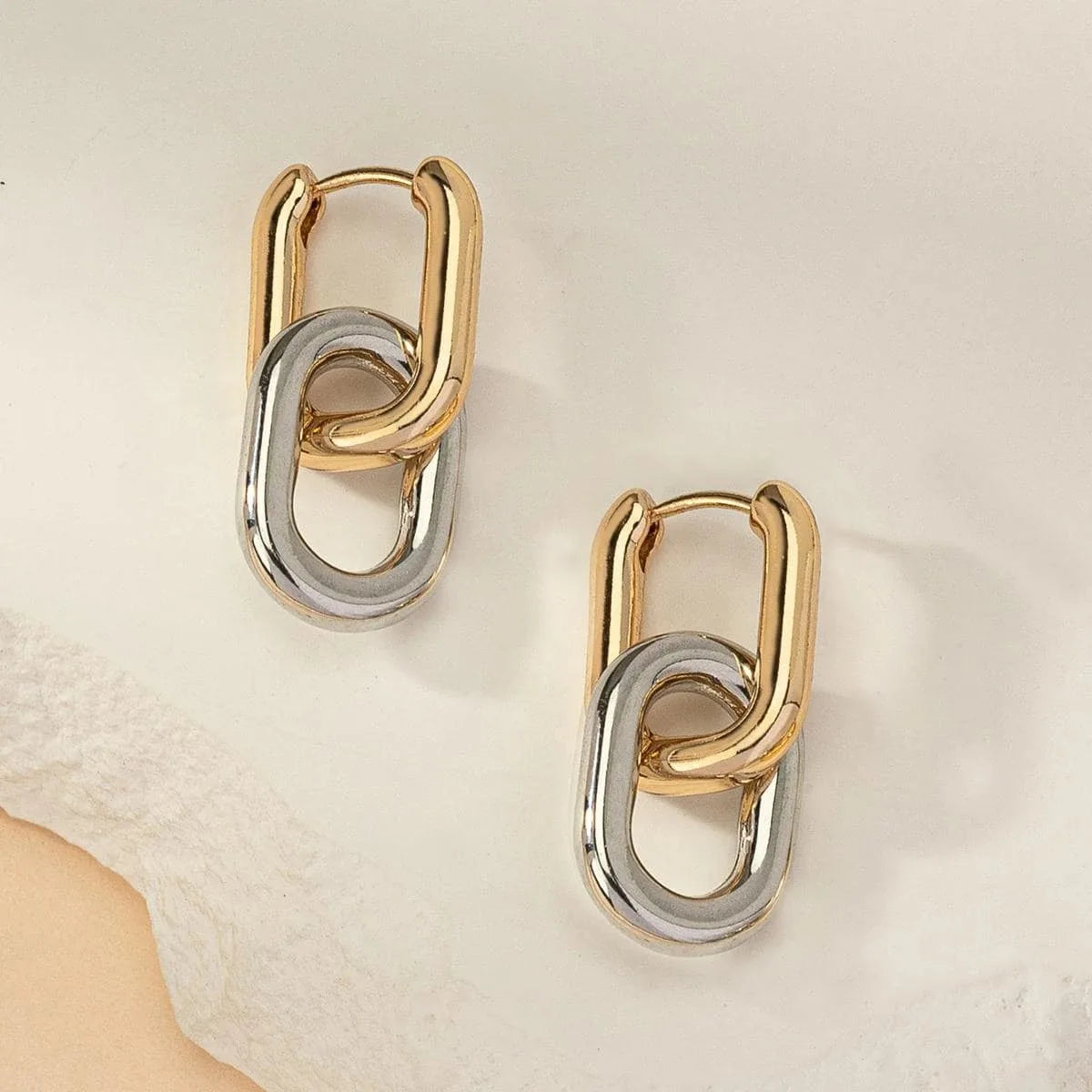 Edelstahl Mode Gold Farbe Geometrische Quadratische Creolen für Frauen Huggie Punk Hip-Hop Metall Runde Kreis Party Schmuck