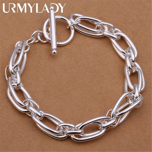 URMYLADY Großhandel für Männer und Frauen, Kette aus 925er Sterlingsilber, Armbänder, edles Hochzeitsgeschenk, Party, Modeschmuck, Weihnachtsgeschenke