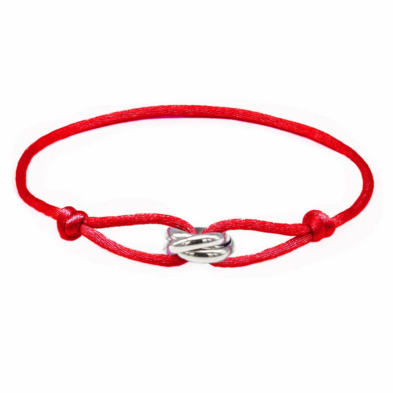 Glücksperlen-Armband für Paare, Freundschaft, Edelstahlringe, verstellbar, wasserdicht, Liebhaber-Armband für Damen und Herren, Schmuck