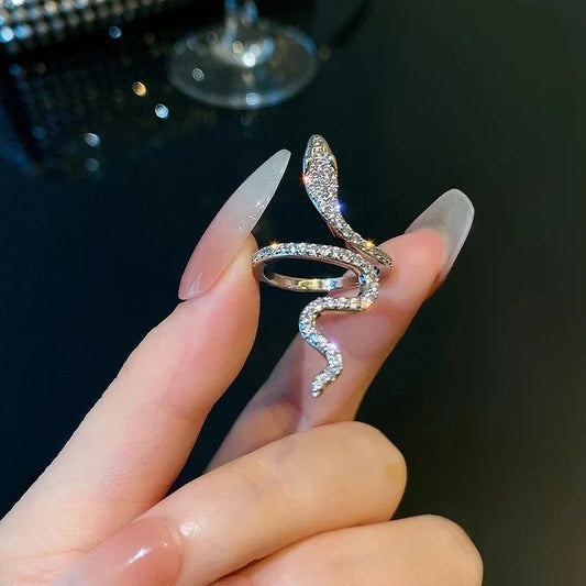 Y2k Unregelmäßige Offene Ringe Kristall Herz Bogen Schlange Finger Ringe für Frauen Mädchen Kpop Süße Trendy Ästhetischen Schmuck Geschenk Großhandel