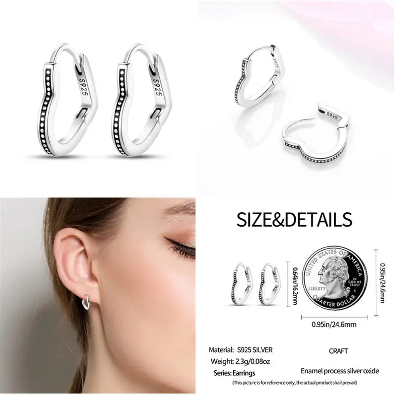 2024 Hotsale Ohrringe aus 925er-Sterlingsilber, Creolen mit Pavé-CZ-U-Form, Zirkon für Frauen, funkelnd, mit Größe, Modellanzeige