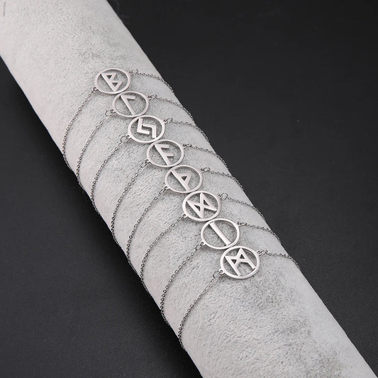 Likgreat 24 Wikinger-Runen-Charm-Armband, Edelstahl, für Damen und Herren, Schmuck, nordischer alter Schutzpatron, Odin-Amulett, Geschenk, 2023, Neu