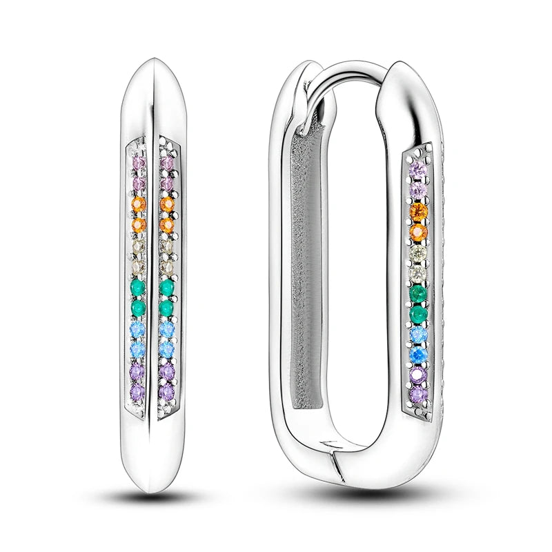 Original 925er Sterlingsilber, buntes Gold, Roségold, große Creolen für Frauen, Kollokation, Hochzeit, für Frau, Freundin, Geschenk