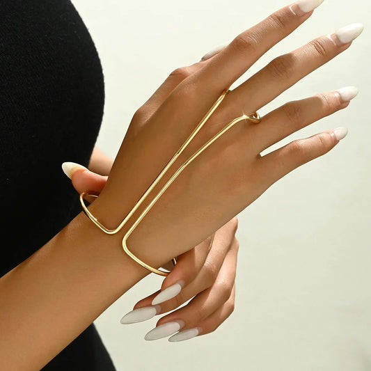 Großhandel grenzüberschreitendes modisches Metallarmband, einfache, einzigartige, modische Palm-Kreis-Öffnung, dekoratives Armband