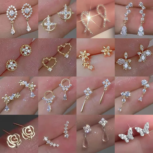 925 Silber Nadel Zirkon Ohrringe Hypoallergen Mode Ohrstecker Weiblichen Anhänger Quaste Anhänger Ohrringe für Frauen Schmuck Geschenk