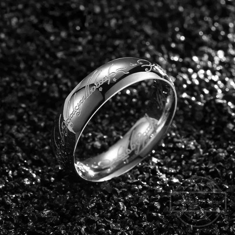 Trendige Edelstahl-Lasergravur, exquisite Paare, Eheringe für Männer und Frauen, modischer Film, Schmuck, Geschenke