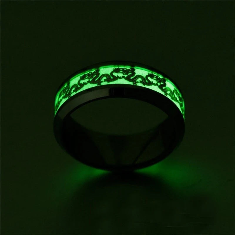 Leuchtender Edelstahl-Liebesherz-Paarring für Paare, EKG, leuchtet im Dunkeln, Herzschlag, fluoreszierende Ringe, Zubehör, Geschenke für Freunde