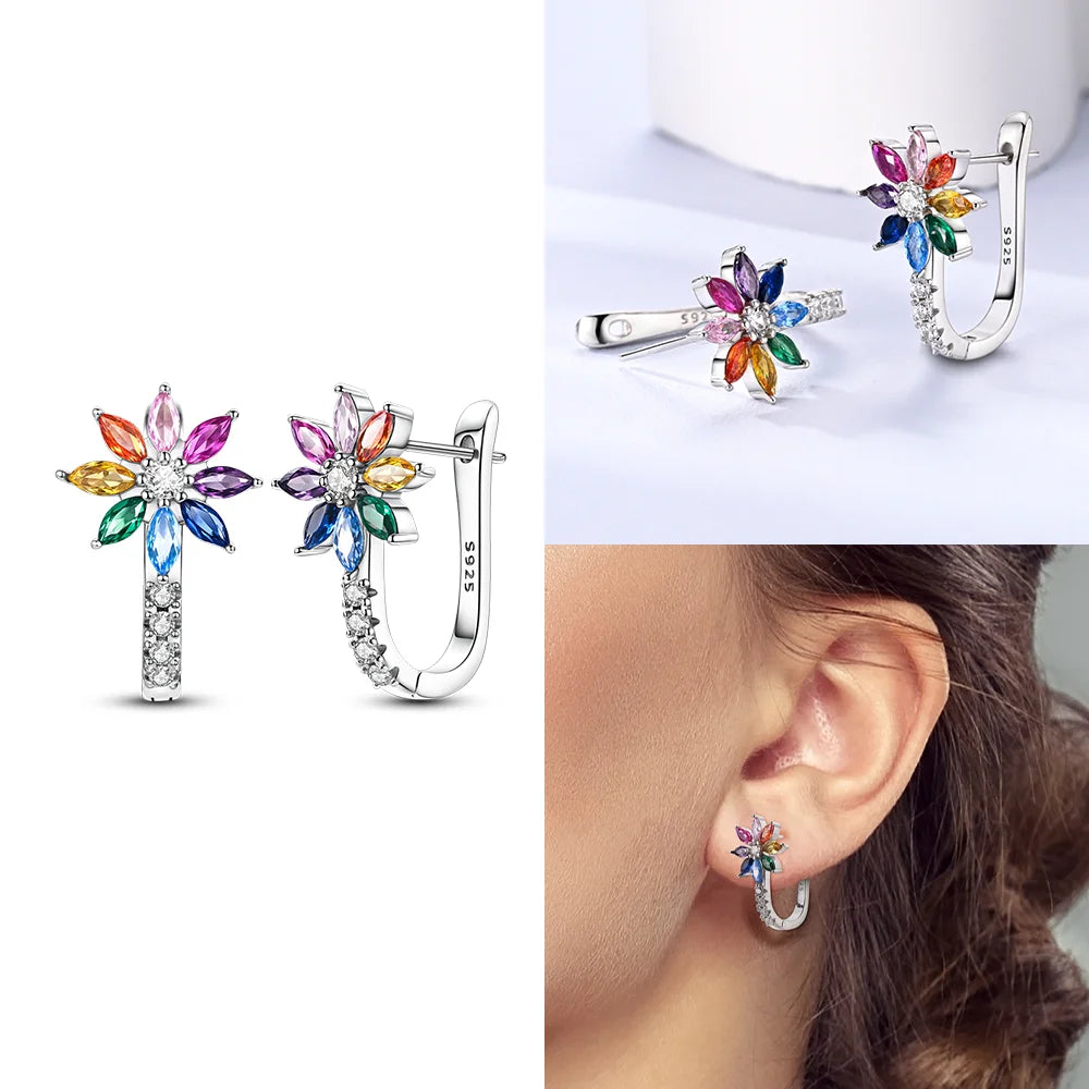 Schmetterlings-Ohrringe, Original 925er Silber, rosa Schleife, Herz, Zirkon, Stern, Blume, Ohrstecker, Damen, Schmuck, Geschenk, Liebe, Valentinstag-Set