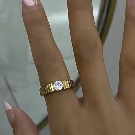 DASEIN Custom Trendy Zirkon Promise Neck Itl Ringe für Frauen Edelstahl Schmuck Neue Ehering für Party Frauen Geschenke